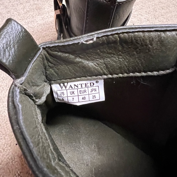 Wanted Buckle Boots in Olive Green Size 9 - Picture 4 of 6